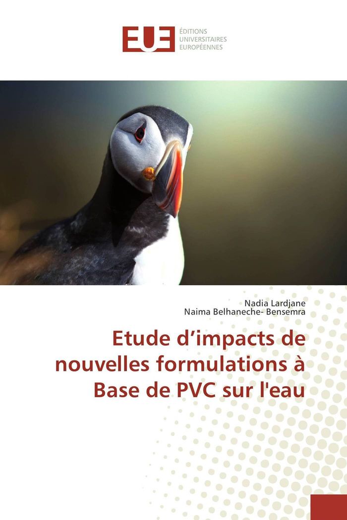 Couverture du livre « ETUDE D'IMPACTS DE NOUVELLES FORMULATIONS A BASE DE PVC SUR LEAU » de Nadia Lardjane, librairie Les Contes Infusés à Corte