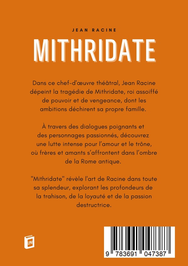 Quatrième de couverture de « MITHRIDATE »