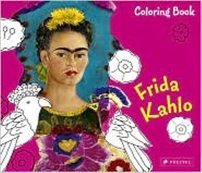 Couverture du livre « COLORING BOOK FRIDA KAHLO /ANGLAIS » de Doris Kutschbach, librairie Les Contes Infusés à Corte
