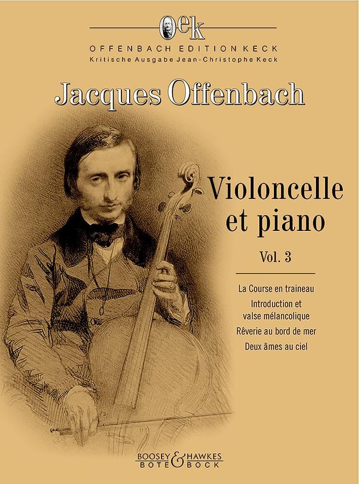 Couverture du livre « OFFENBACH EDITION KECK - VIOLONCELLE ET PIANO - LE COURSE EN TRAINEAU - INTRODUCTION ET VALSE MELANC » de Jacques Offenbach, librairie Les Contes Infusés à Corte