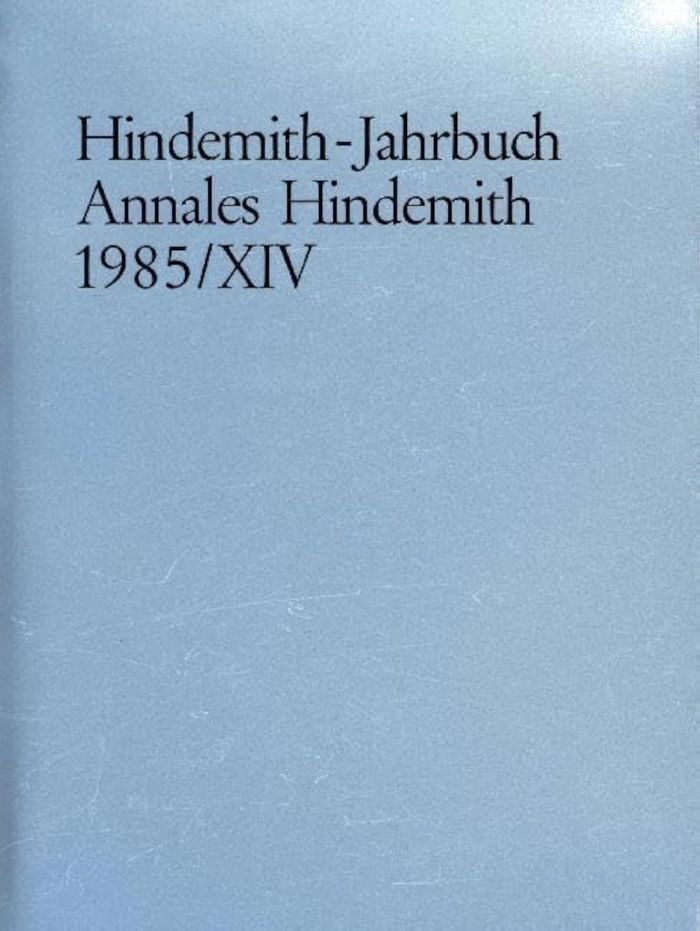 Couverture du livre « HINDEMITH-JAHRBUCH LIVRE SUR LA MUSIQUE » de Hindemith- Frankfurt, librairie Les Contes Infusés à Corte