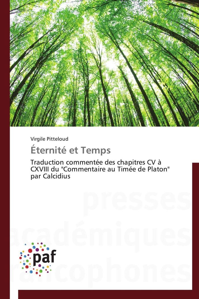 Couverture du livre « ETERNITE ET TEMPS » de Pitteloud-V, librairie Les Contes Infusés à Corte