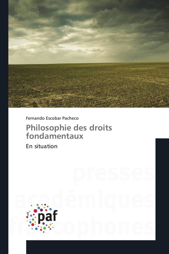 Couverture du livre « PHILOSOPHIE DES DROITS FONDAMENTAUX » de Pacheco F E., librairie Les Contes Infusés à Corte