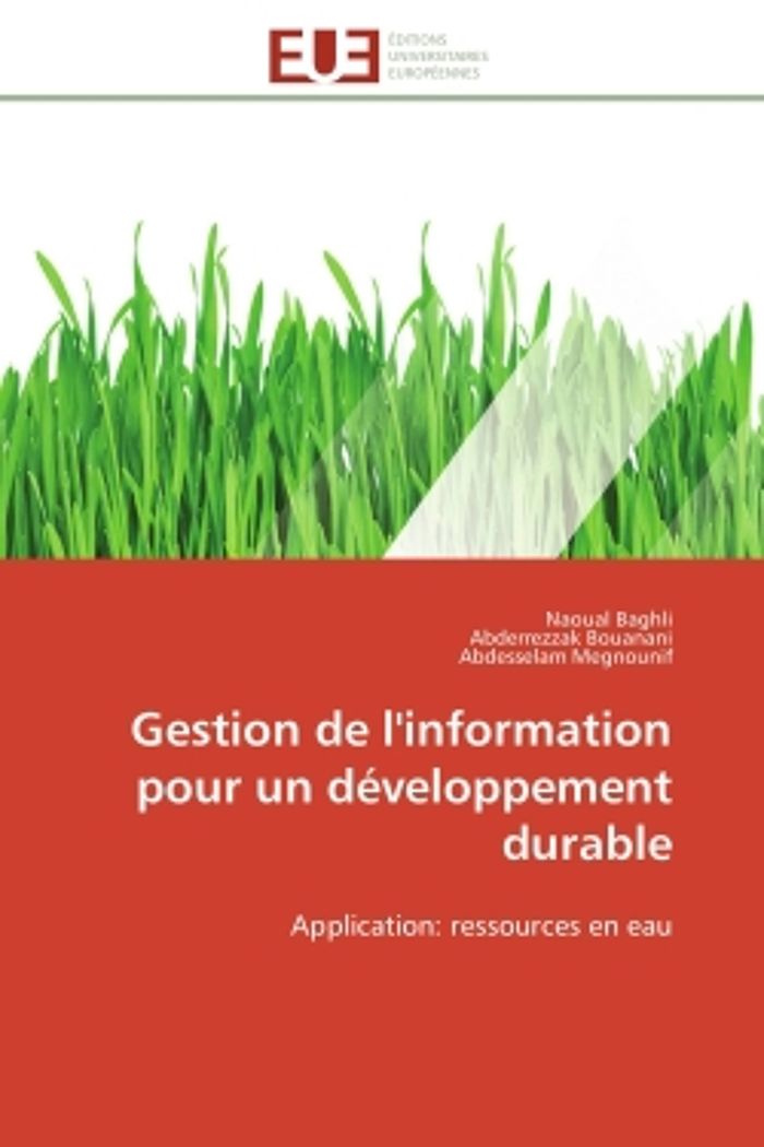 Couverture du livre « GESTION DE L'INFORMATION POUR UN DEVELOPPEMENT DURABLE - APPLICATION: RESSOURCES EN EAU » de Baghli/bouanani, librairie Les Contes Infusés à Corte