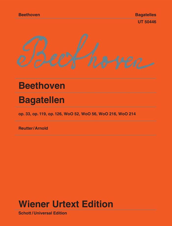 Couverture du livre « BAGATELLEN - FOR PIANO TWO HANDS. OP.33,119,126;WOO52,56,216,214. PIANO. » de Beethoven Ludwig Van, librairie Les Contes Infusés à Corte