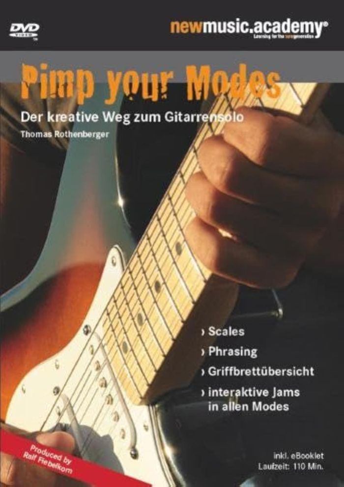 Couverture du livre « THOMAS ROTHENBERGER: PIMP YOUR MODES - DER KREATIVE WEG ZUM GITARRENSOLO DVD » de Rothenberger, Thomas, librairie Les Contes Infusés à Corte