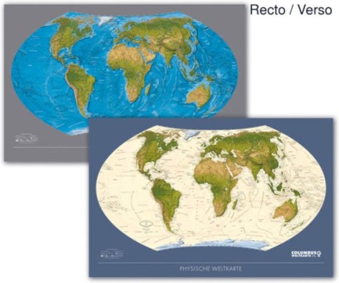 Couverture du livre « MONDE PHYSIQUE R/V 70 CM X 100 CM » de Xxx, librairie Les Contes Infusés à Corte