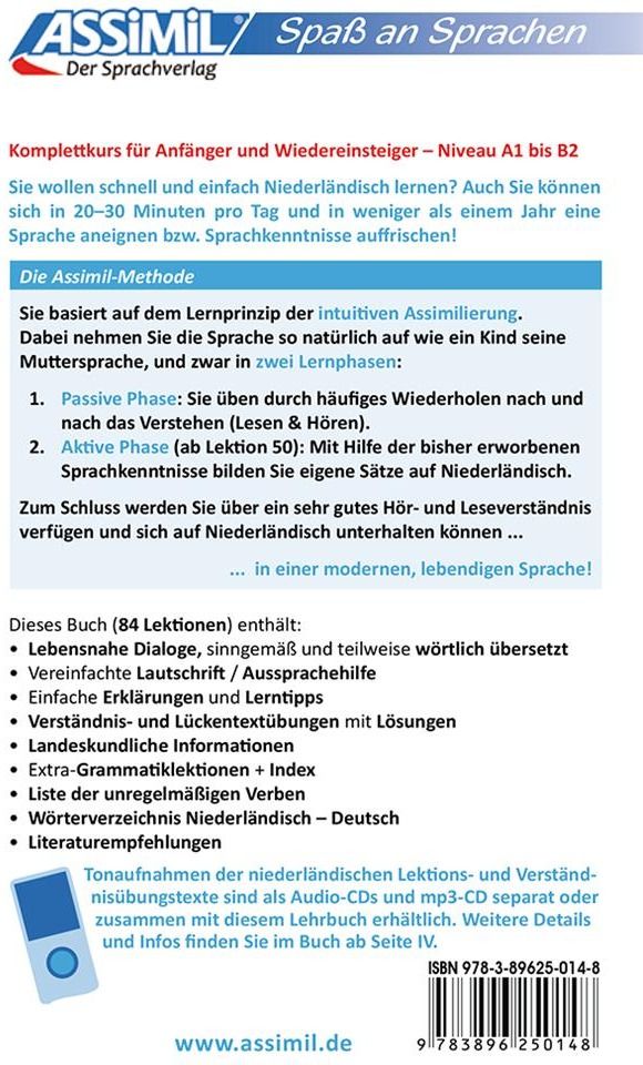 Quatrième de couverture de « NIEDERLANDISCH OHNE MUHE HEUTE (LIVRE SEUL) »