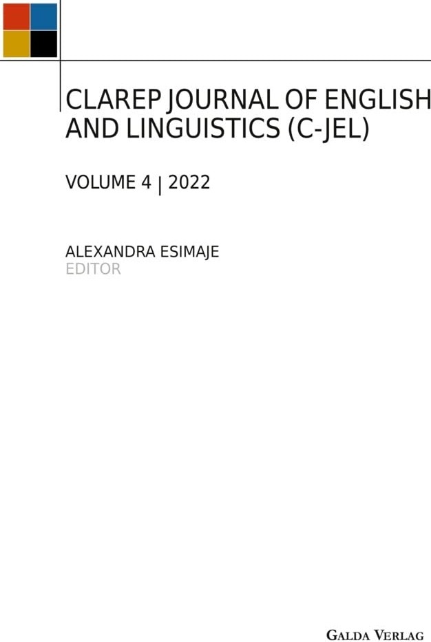 Couverture du livre « CLAREP JOURNAL OF ENGLISH AND LINGUISTICS (C-JEL) - VOL. 4 » de Alexandra Esimaje, librairie Les Contes Infusés à Corte