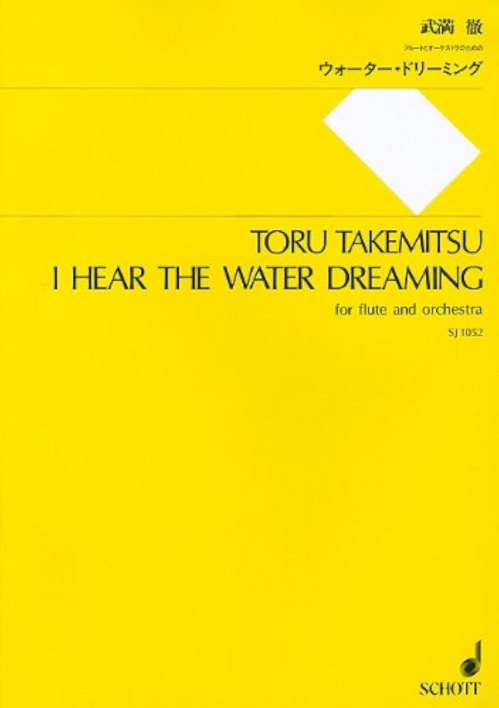 Couverture du livre « I HEAR THE WATER DREAMING - FLUTE AND ORCHESTRA. PARTITION D'ETUDE. » de Toru Takemitsu, librairie Les Contes Infusés à Corte
