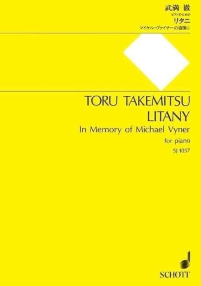 Couverture du livre « LITANY - PIANO. » de Toru Takemitsu, librairie Les Contes Infusés à Corte