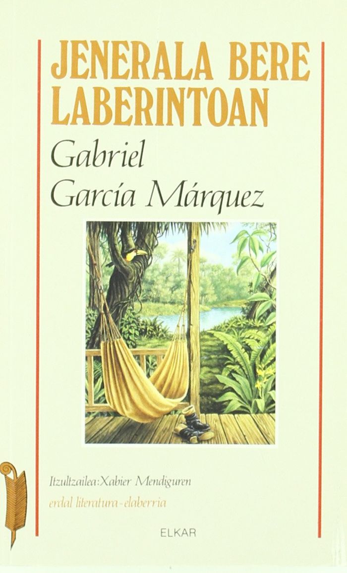 Couverture du livre « JENERALA BERE LABERINTOAN » de Marquez Garcia, Gabr, librairie Les Contes Infusés à Corte