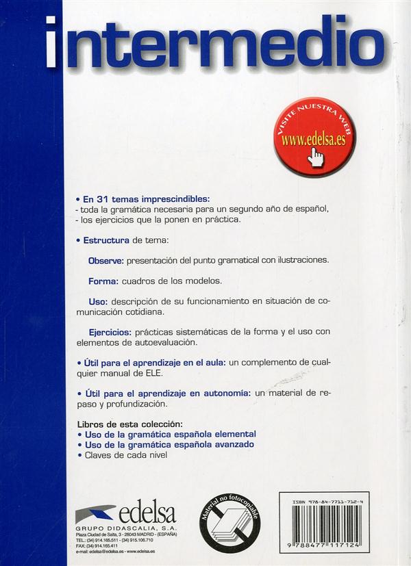 Quatrième de couverture de « USO GRAMATICA INTERMEDIO ED. 2010 - LIBRO »