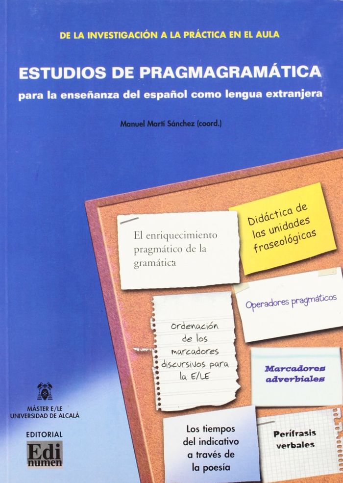 Couverture du livre « ESTUDIOS DE PRAGMAGRAMATICA » de Sanchez Marti, librairie Les Contes Infusés à Corte