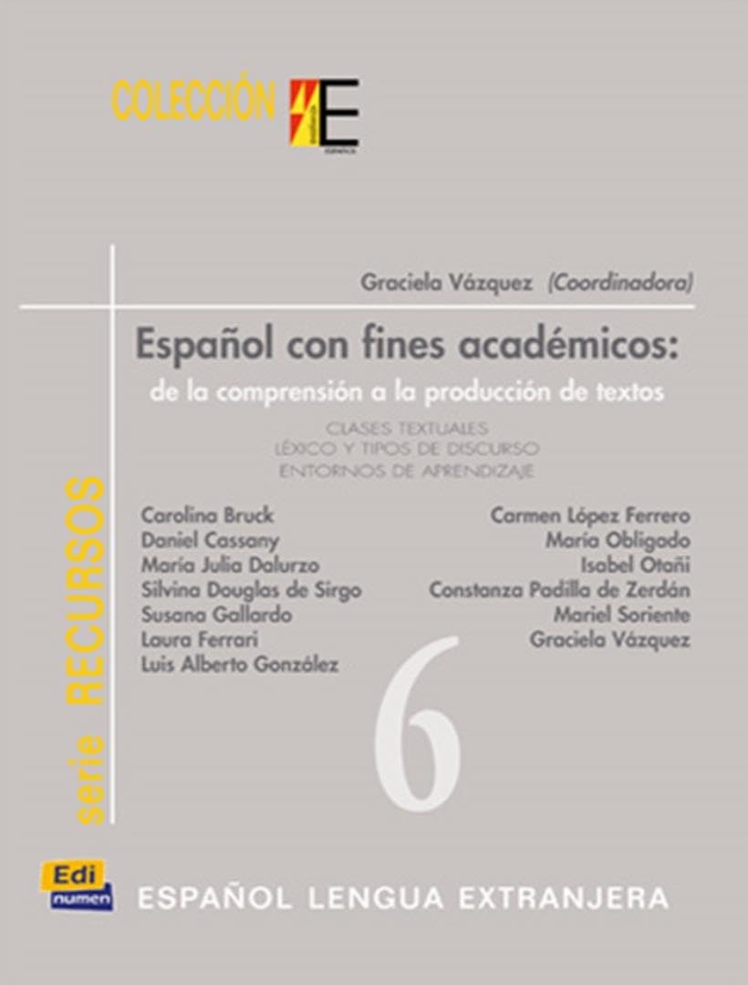 Couverture du livre « ESPANOL CON FINES ACADEMICOS » de Gracie Vazquez, librairie Les Contes Infusés à Corte