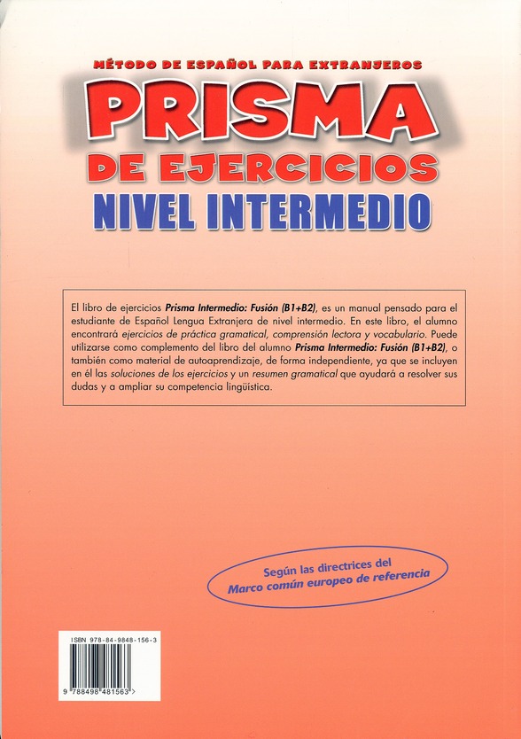 Quatrième de couverture de « PRISMA FUSION B1 B2 L DE EJERCICIOS »