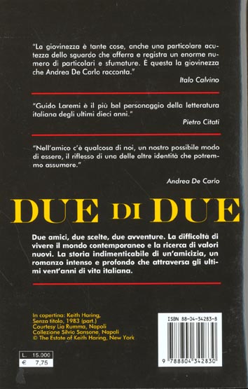 Quatrième de couverture de « DUE DI DUE »