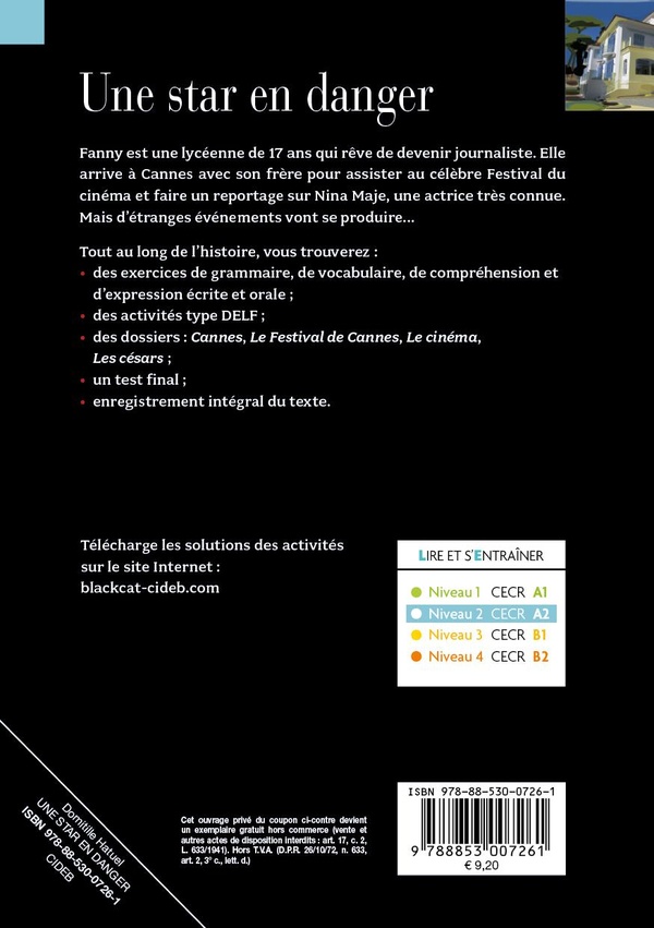 Quatrième de couverture de « UNE STAR EN DANGER (A2) »