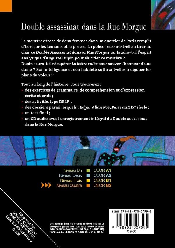 Quatrième de couverture de « DOUBLE ASSASSINAT DANS LA RUE MORGUE ET LA LETTRE VOLEE (B2) »