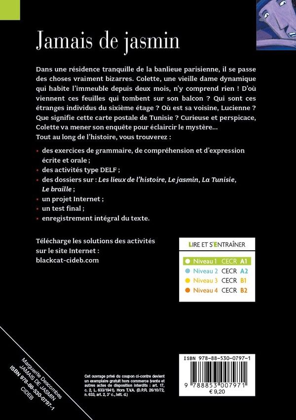 Quatrième de couverture de « JAMAIS DE JASMIN (A1) »