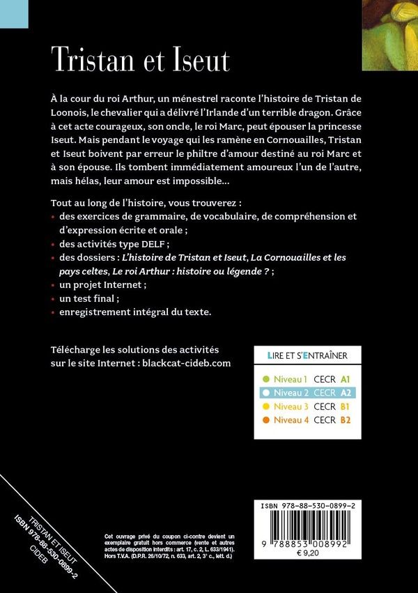 Quatrième de couverture de « TRISTAN ET ISEUT (A2) »