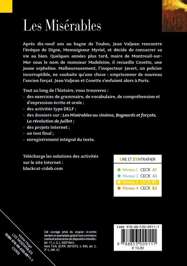 Quatrième de couverture de « LES MISERABLES (B1) »