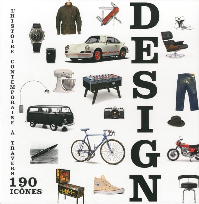Couverture du livre « DESIGN - L'HISTOIRE CONTEMPORAINE A TRAVERS 190 ICONES » de Braun/wildermann, librairie Les Contes Infusés à Corte