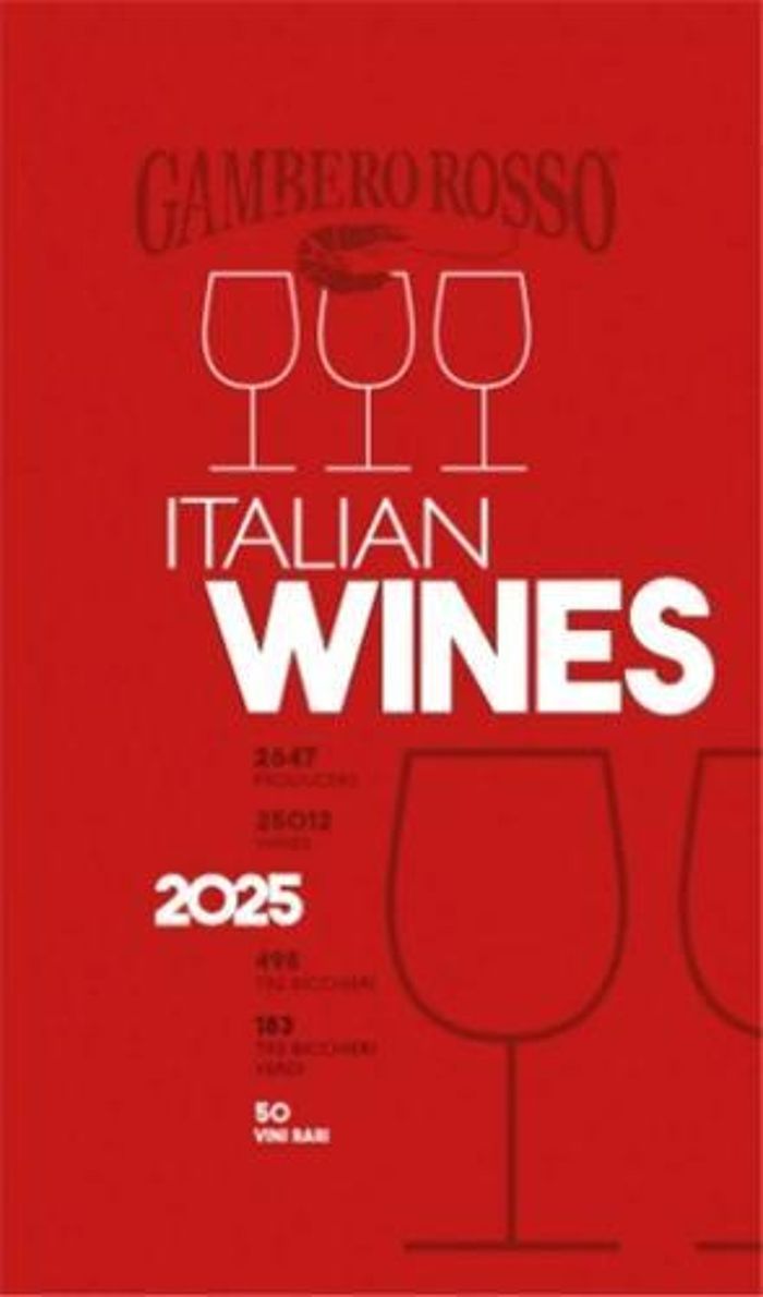 Couverture du livre « ITALIAN WINES 2025 /ANGLAIS » de Rosso Gambero, librairie Les Contes Infusés à Corte