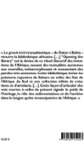 Quatrième de couverture de « Reouvrir la bibliothèque panafricaine : Trajectoires philosophiques entre l Afrique et la diaspora »