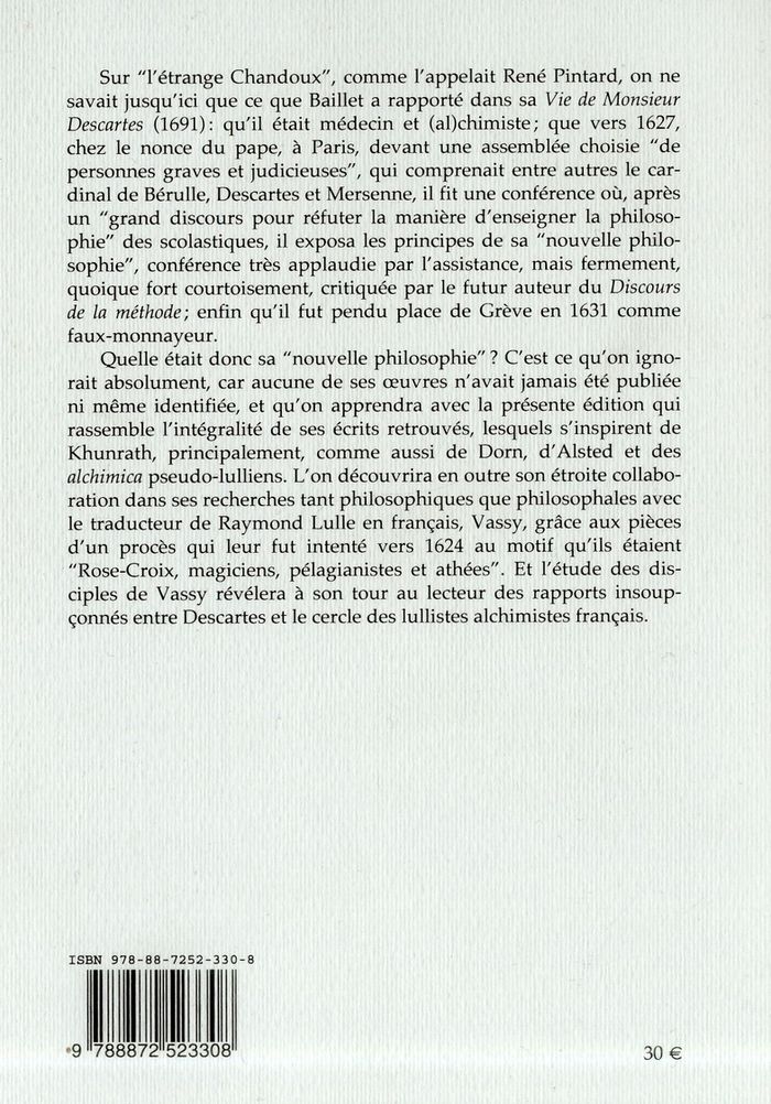 Quatrième de couverture de « LETTRES SUR L'OR POTABLE »