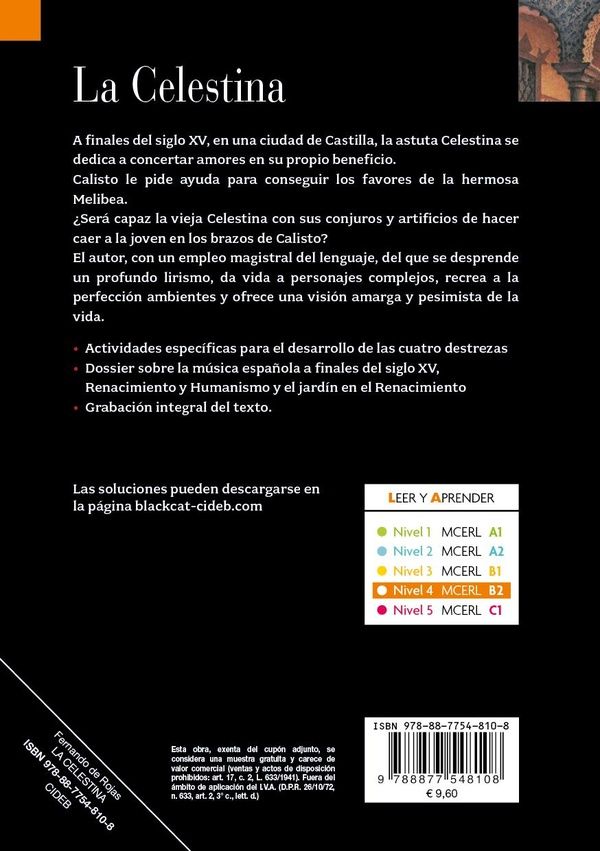 Quatrième de couverture de « LA CELESTINA (B2) »