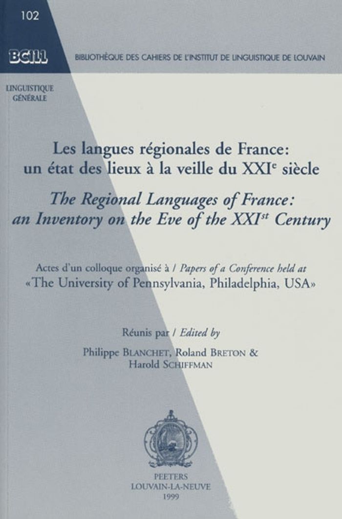 Couverture du livre « LES LANGUES REGIONALES DE FRANCE UN ETAT DES LIEUX A LA VEILLE DU XXIE SIECLE » de Collectif, librairie Les Contes Infusés à Corte