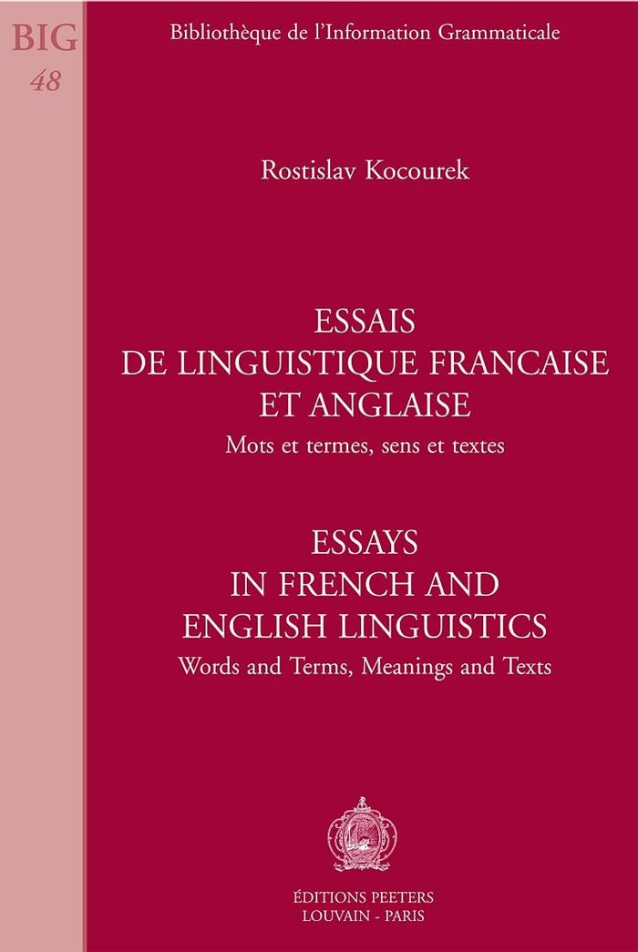 Couverture du livre « ESSAIS DE LINGUISTIQUE FRANCAISE ET ANGLAISE » de Kocourek, librairie Les Contes Infusés à Corte
