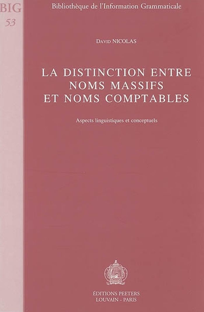 Couverture du livre « LA DISTINCTION ENTRE NOMS PASSIFS ET NOMS COMPTABLES » de Nicolas, librairie Les Contes Infusés à Corte
