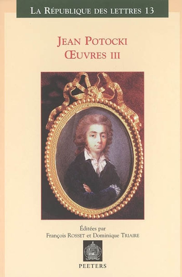 Couverture du livre « OEUVRES III » de Potocki, librairie Les Contes Infusés à Corte