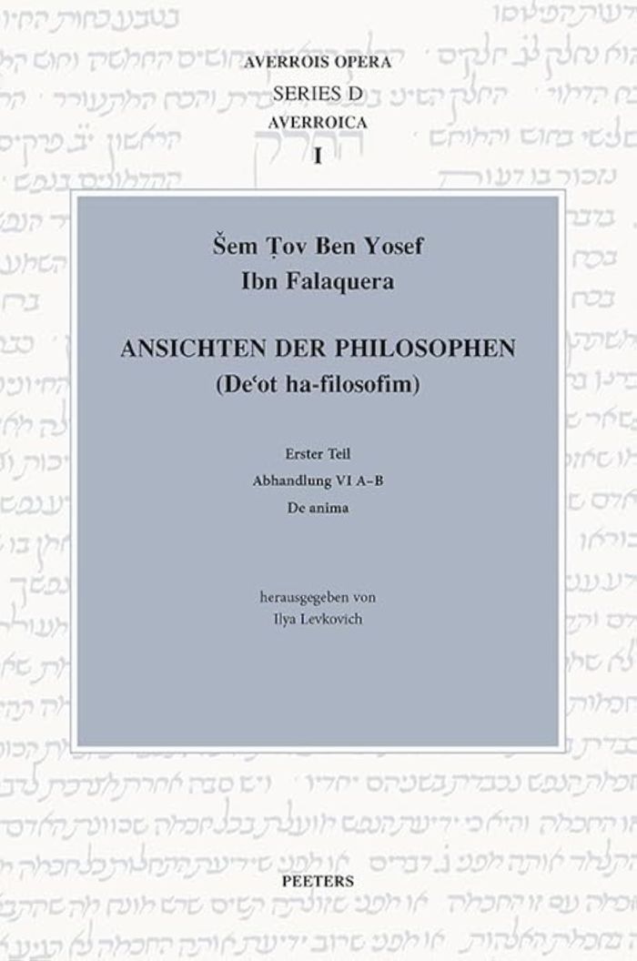 Couverture du livre « SEM TOV BEN YOSEF IBN FALAQUERA, 'ANSICHTEN DER PHILOSOPHEN' (DE'OT HA-FILOSOFIM), I, 6 A-B - DE ANI », librairie Les Contes Infusés à Corte