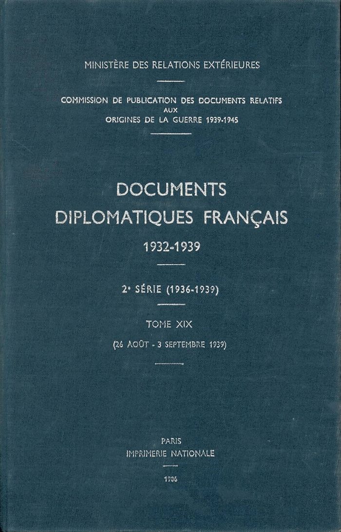 Couverture du livre « DOCUMENTS DIPLOMATIQUES FRANCAIS - 1939 - TOME VI (26 AOUT - 3 SEPTEMBRE) » de Ministere Des Affair, librairie Les Contes Infusés à Corte