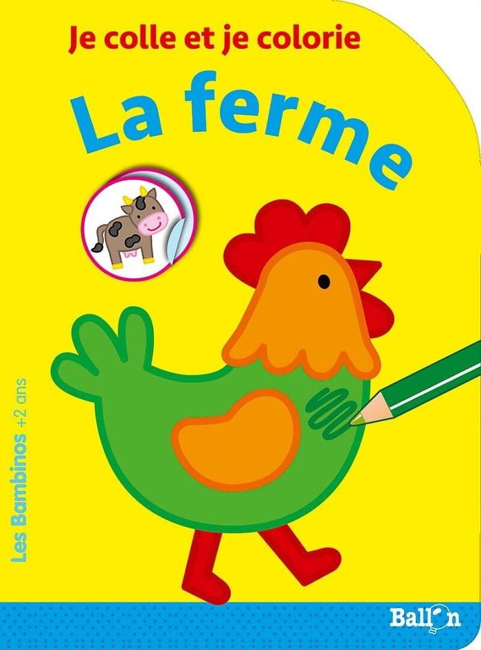 Couverture du livre « COLLER ET COLORIER - LA FERME LDS » de Xxx, librairie Les Contes Infusés à Corte