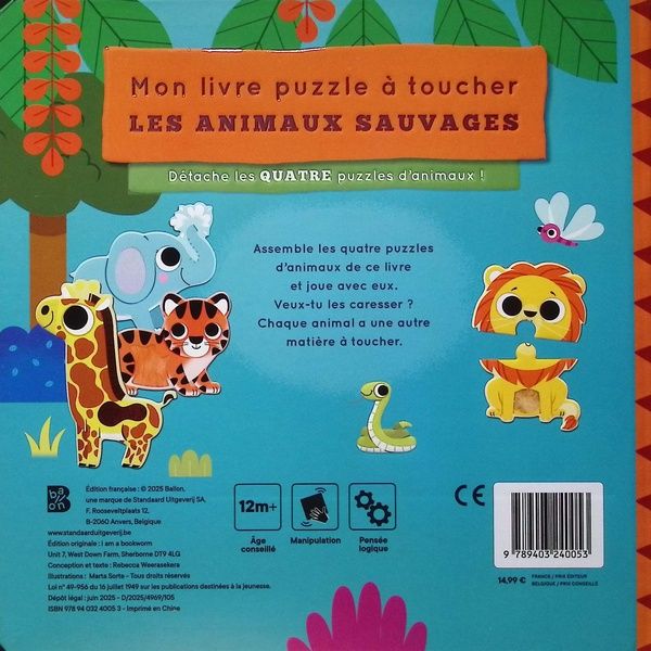 Quatrième de couverture de « Les animaux sauvages : apprends-en plus sur les animaux ! »