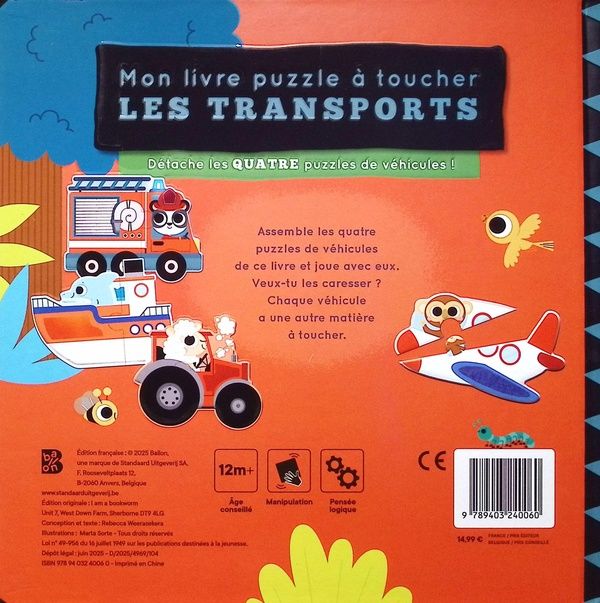 Quatrième de couverture de « Les transports : apprends-en plus sur les véhicules ! »
