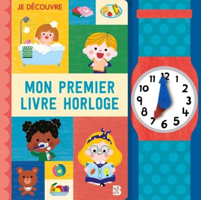 Couverture du livre « Mon premier livre horloge », librairie Les Contes Infusés à Corte
