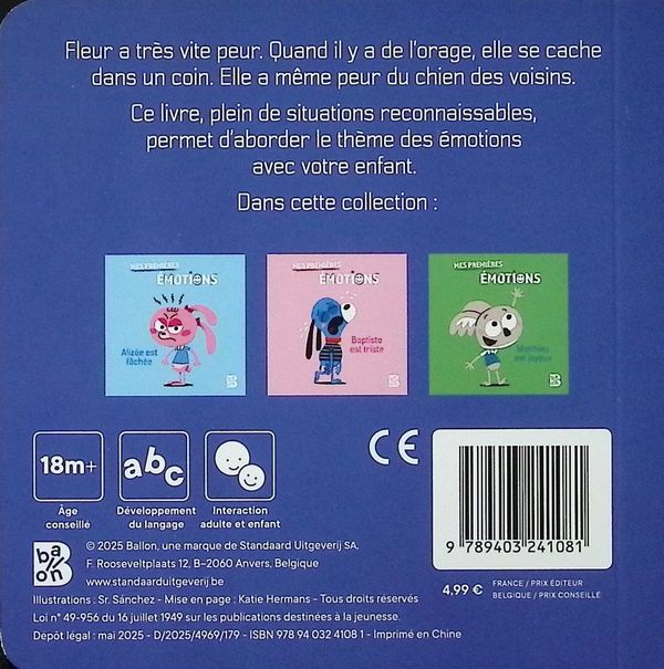 Quatrième de couverture de « Fleur a peur »