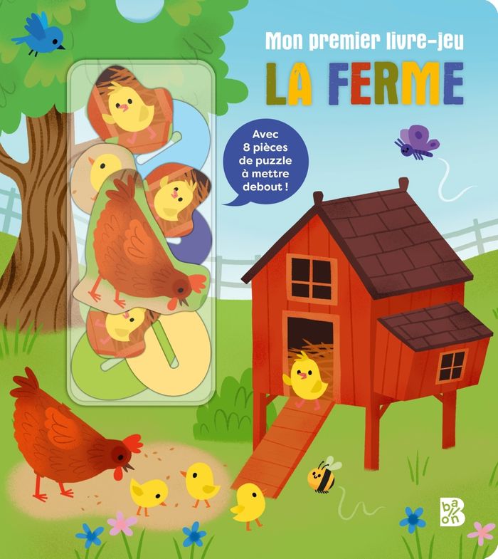Couverture du livre « La ferme : avec 8 pièces de puzzle à mettre debout ! » de Collectif, librairie Les Contes Infusés à Corte