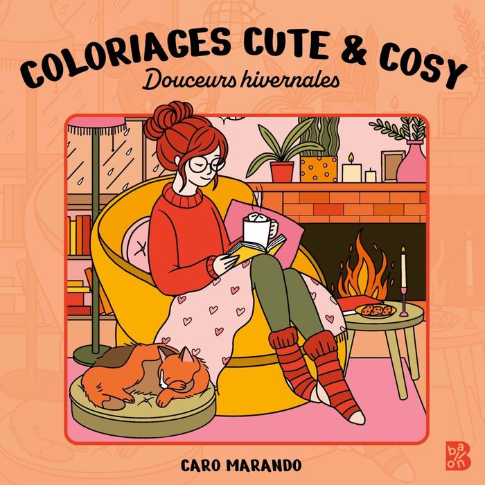 Couverture du livre « COLORIAGES CUTE & COSY - DOUCEURS HIVERNALES », librairie Les Contes Infusés à Corte