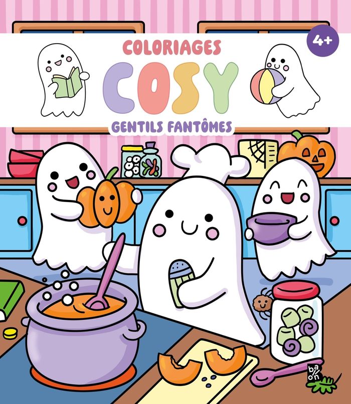 Couverture du livre « COLORIAGES COSY - GENTILS FANTOMES », librairie Les Contes Infusés à Corte