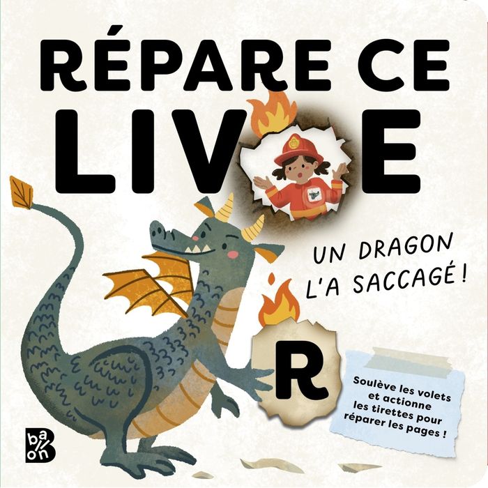 Couverture du livre « REPARE CE LIVRE - UN DRAGON L'A SACCAGE » de Xxx, librairie Les Contes Infusés à Corte