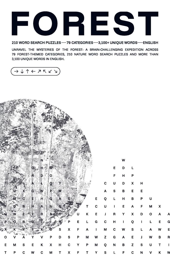 Couverture du livre « FOREST: WORD SEARCH PUZZLES FROM THE WHISPERS OF NATURE COLLECTION - UNRAVEL THE MYSTERIES OF THE FO » de 82 Degrees Studio, librairie Les Contes Infusés à Corte