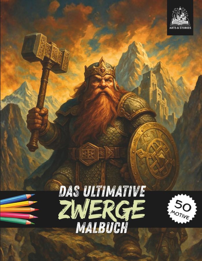 Couverture du livre « DAS ULTIMATIVE ZWERGE MALBUCH » de Sebastian Koppe, librairie Les Contes Infusés à Corte
