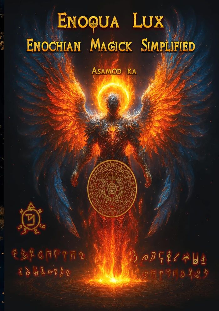 Couverture du livre « ENOQUA LUX- ENOCHIAN MAGICK SIMPLIFIED » de Asamod Ka, librairie Les Contes Infusés à Corte