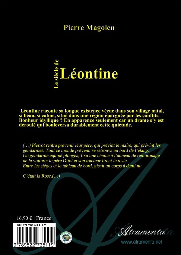 Quatrième de couverture de « LE SIECLE DE LEONTINE »